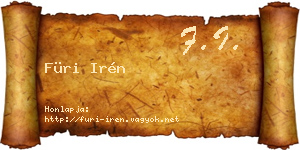 Füri Irén névjegykártya